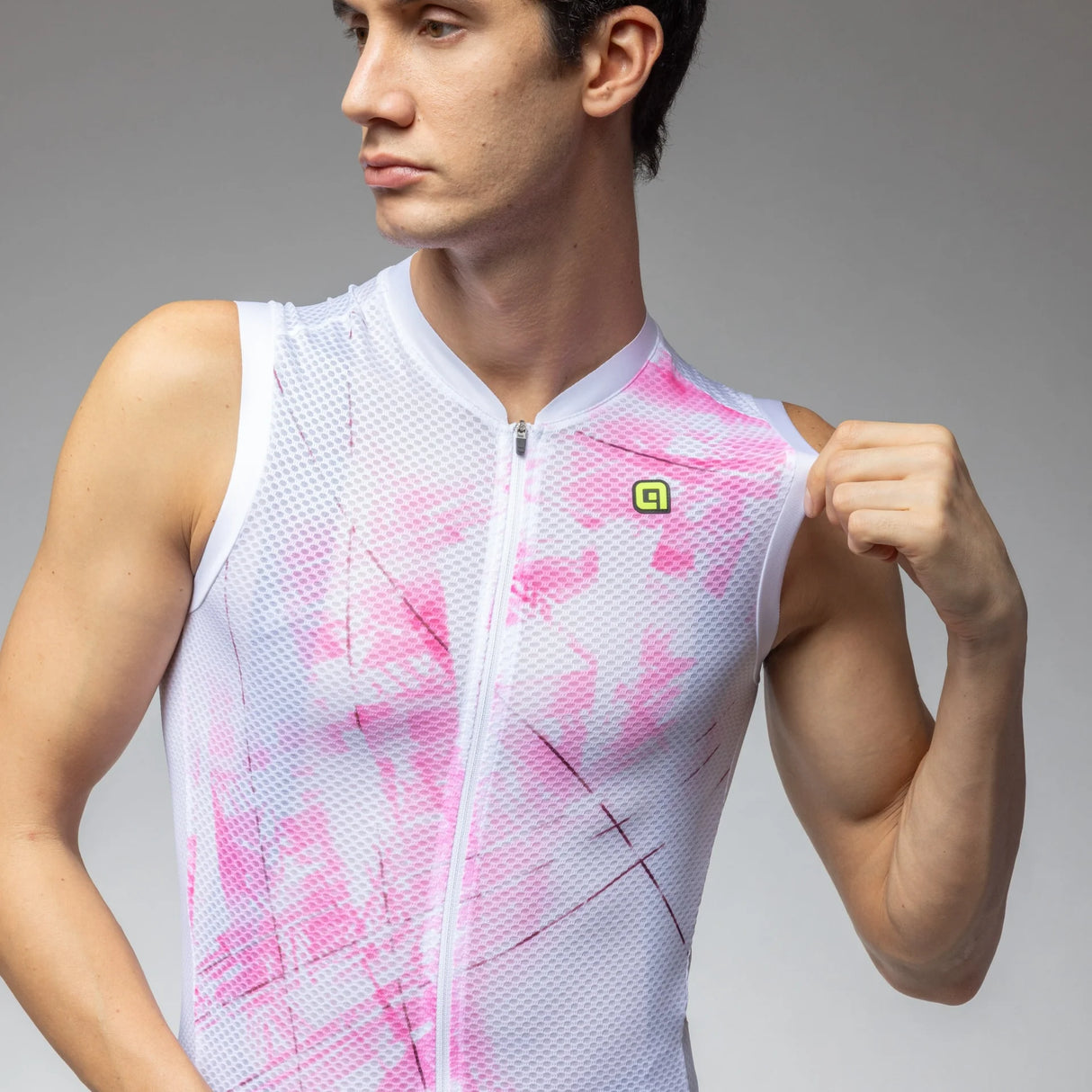 Maglia senza maniche Ale PR-E Mirror - Bianco rosa Ale