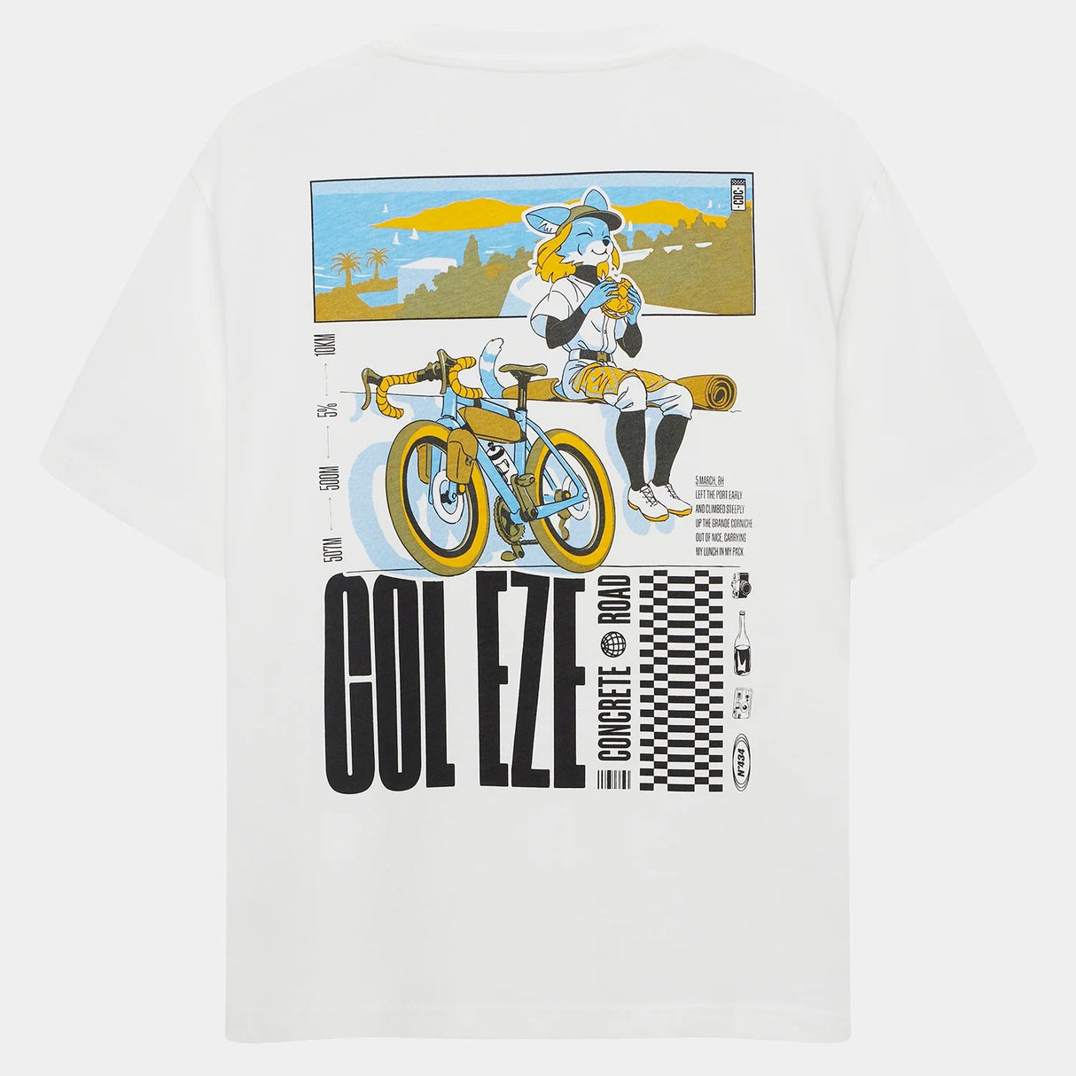 T-Shirt Cafe du Cycliste Col D'Eze - Bianco