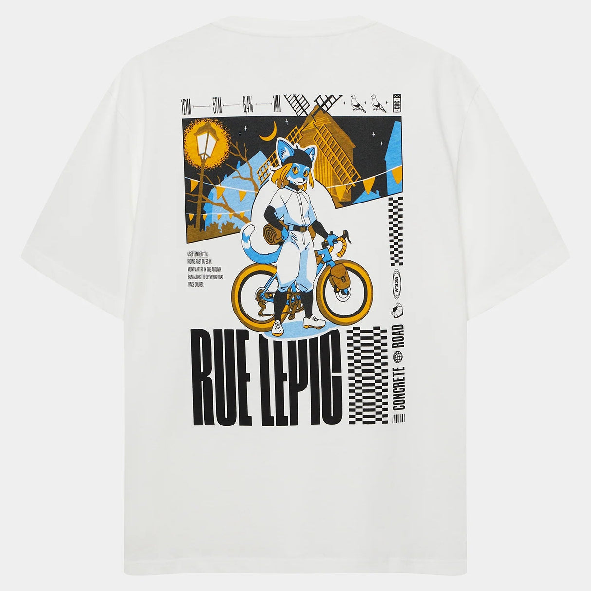 T-Shirt Cafe du Cycliste Col Paris - Bianco