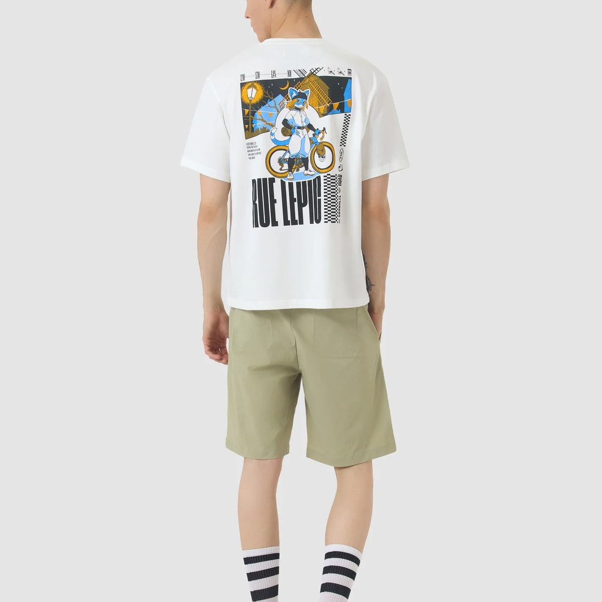 T-Shirt Cafe du Cycliste Col Paris - Bianco