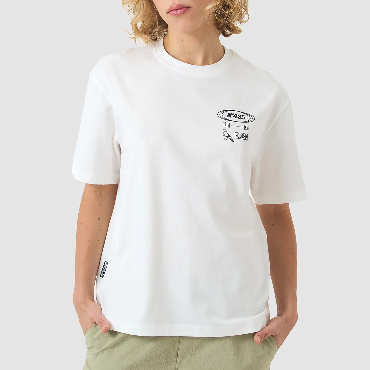 T-Shirt Cafe du Cycliste Col Paris - Bianco