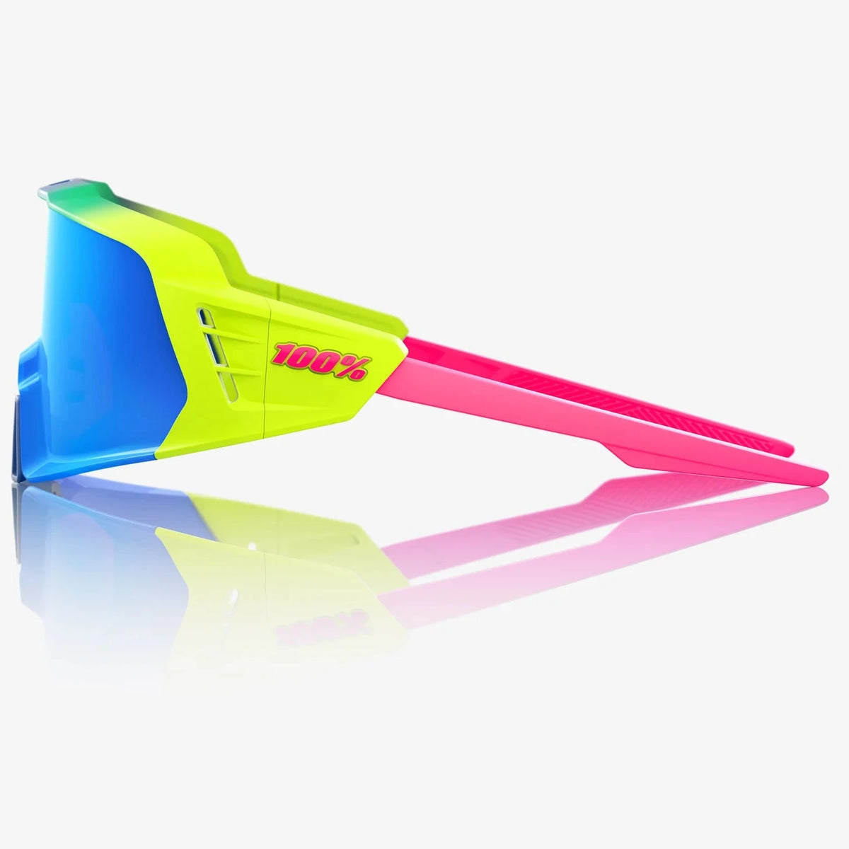 100% Korbin X Brille - Satin Neon Blue Multilayer Mirror Lens