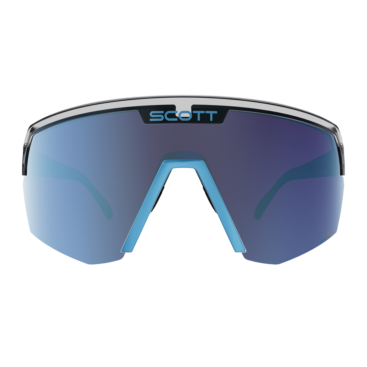 Scott Sport Shield Glasses - Black Neon Blue Amp Beryl Blue Chrome