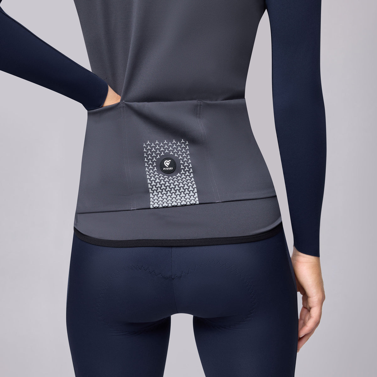 Maglia maniche lunghe Pissei Primapelle Bicolor - Grigio blu