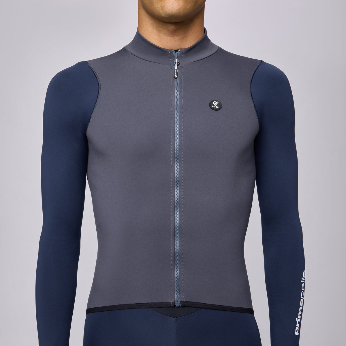 Maglia maniche lunghe Pissei Primapelle Bicolor - Grigio blu