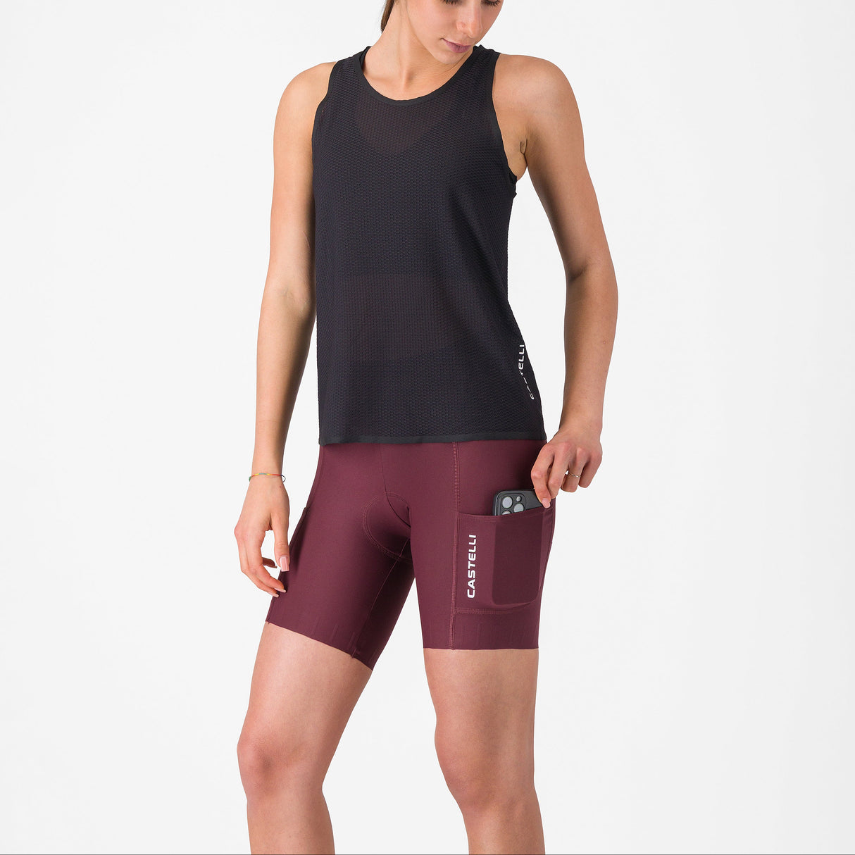 Pantaloncini donna Castelli Comfort Travel - Bordeaux Castelli