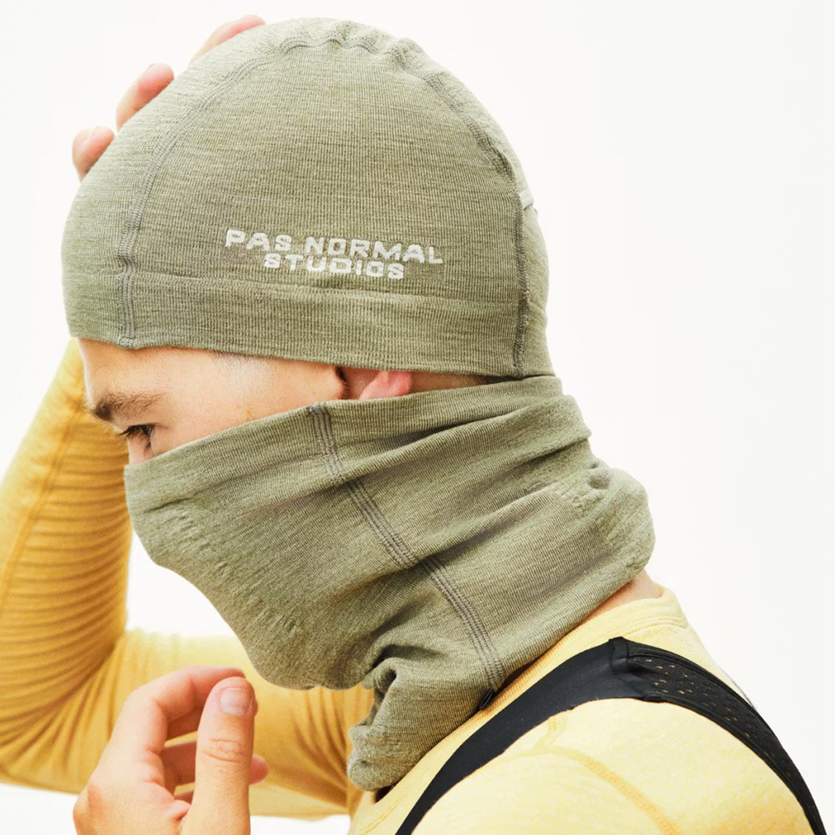 Scaldacollo Pas Normal Studios Logo Merino Knit - Verde Pas Normal Studios