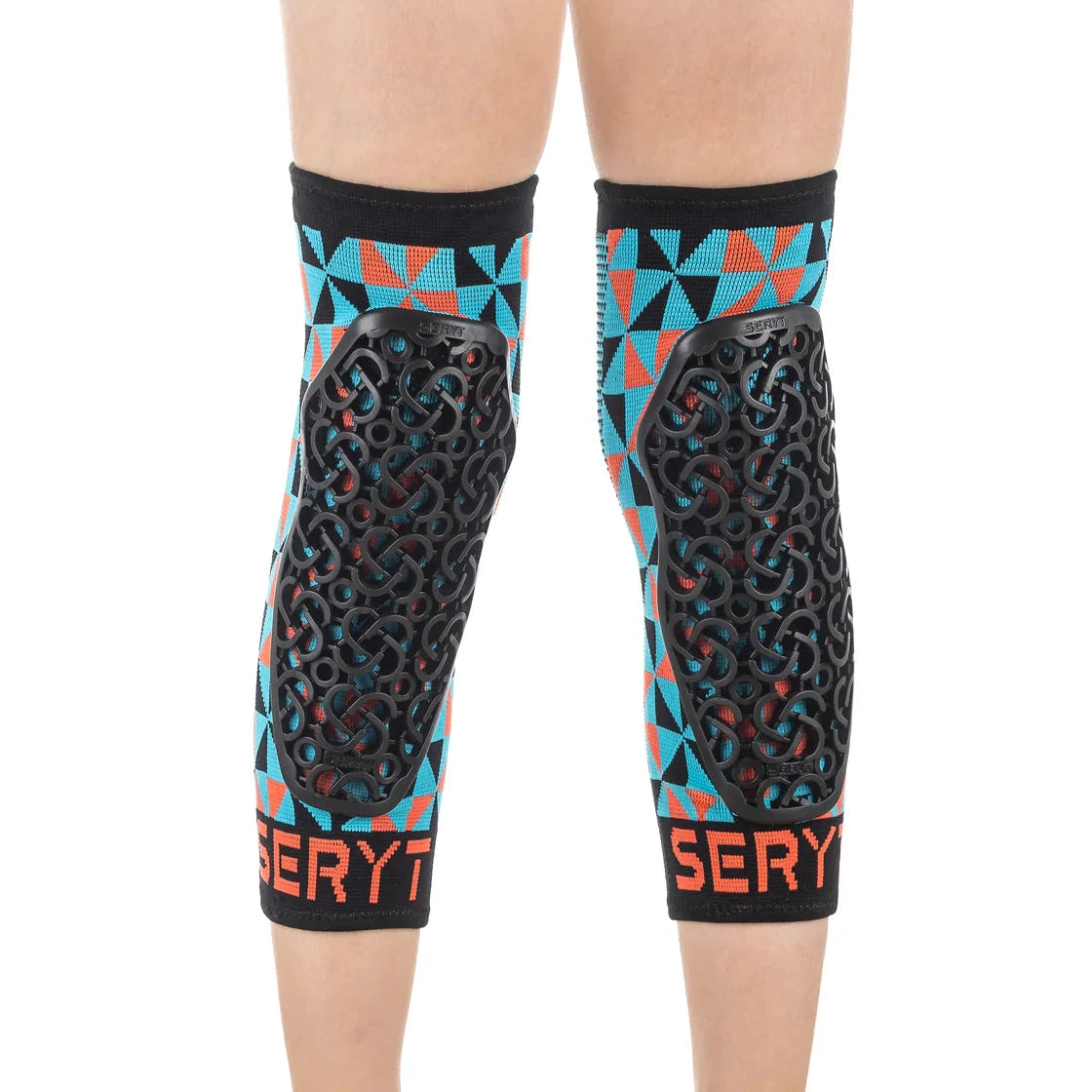 Protections de genou pour enfant Seryt Flow - Bleu clair rouge