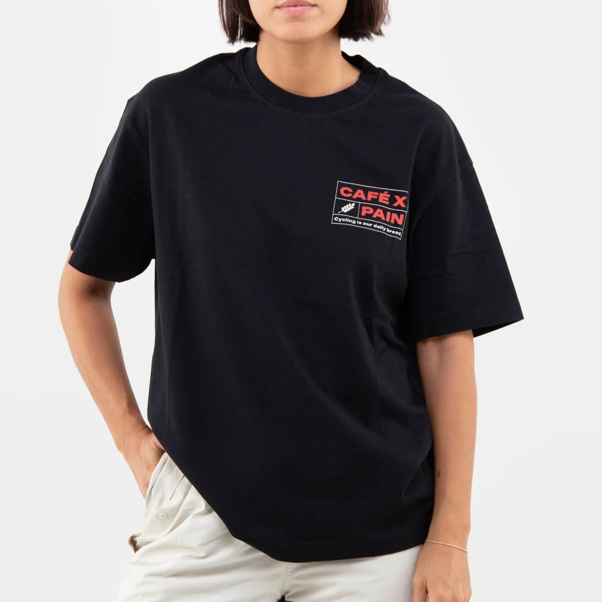 T-Shirt Cafe du Cycliste Chiara Pain - Nero Café du Cycliste