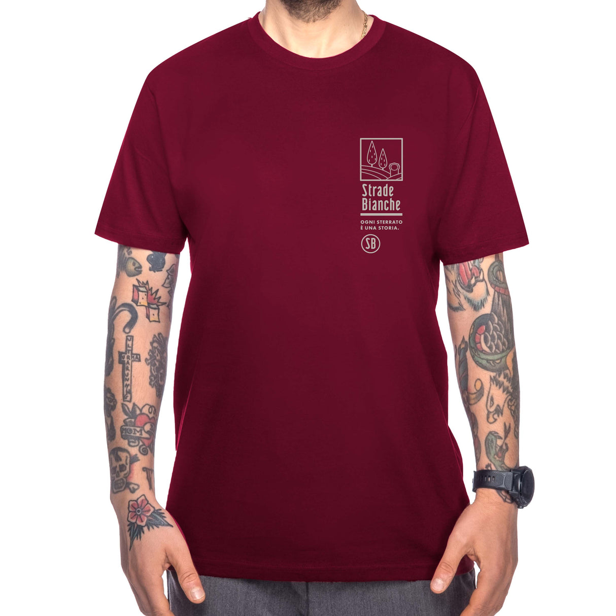 T-Shirt Strade Bianche Colline - Bordeaux Strade Bianche