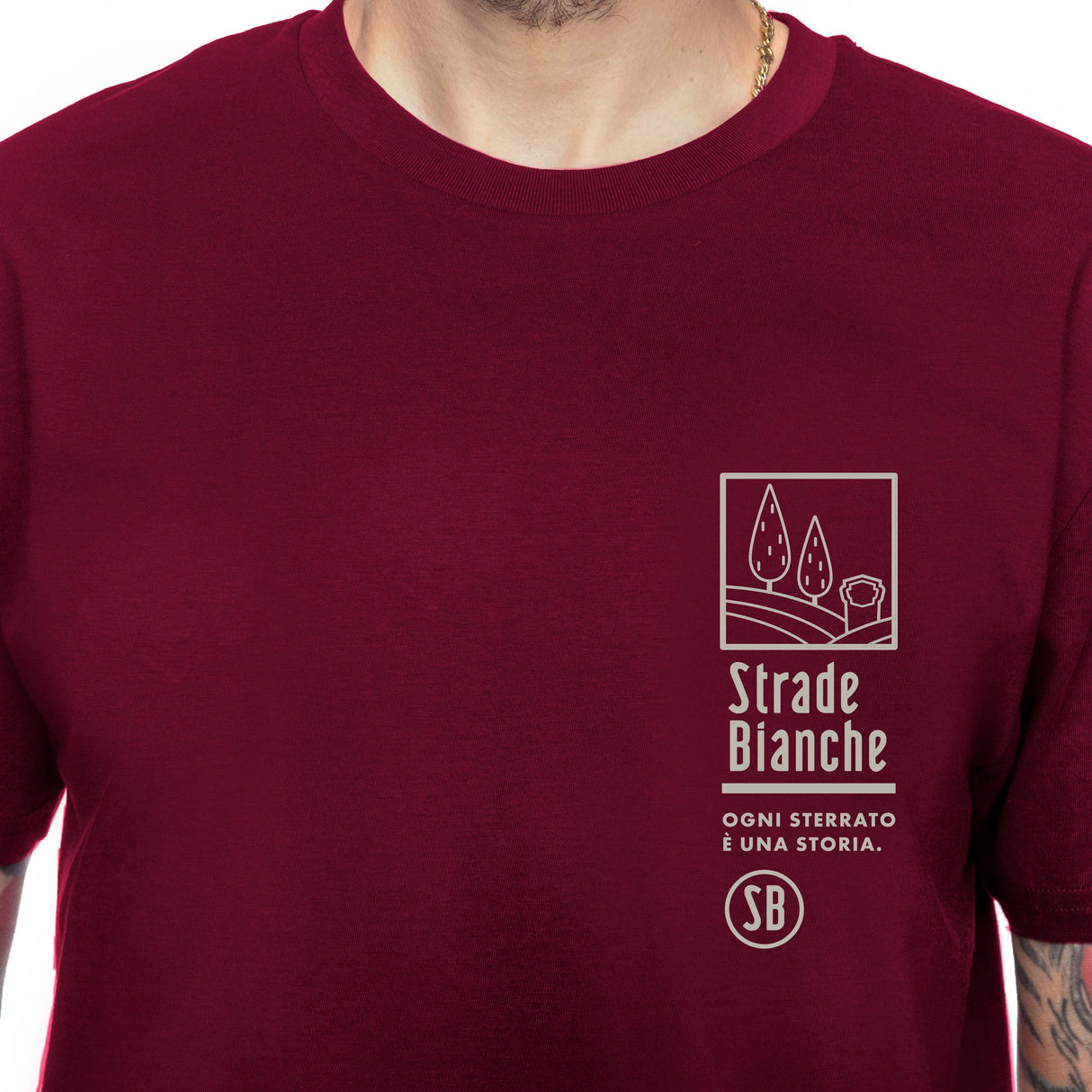 T-Shirt Strade Bianche Colline - Bordeaux Strade Bianche