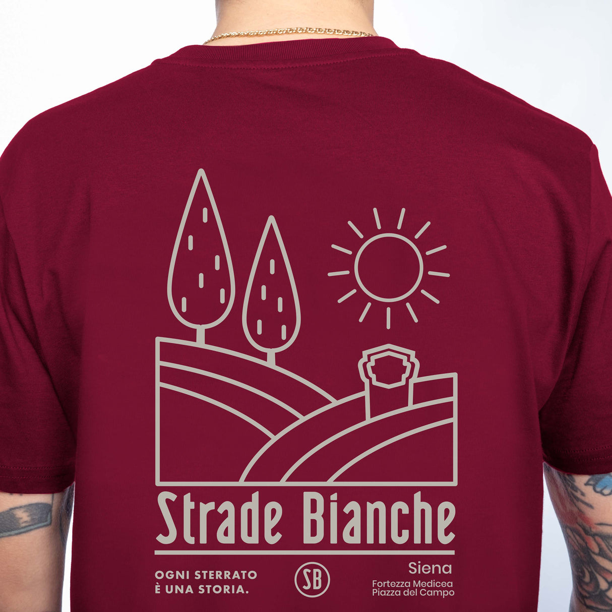 T-Shirt Strade Bianche Colline - Bordeaux Strade Bianche