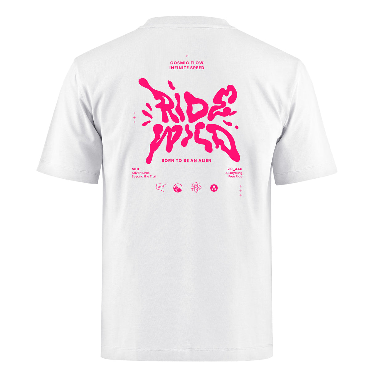 T-shirt Ride Wild - Bianco All4cycling