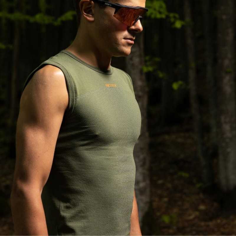 Maglia intima senza maniche Biotex + Carbon - Verde scuro - I