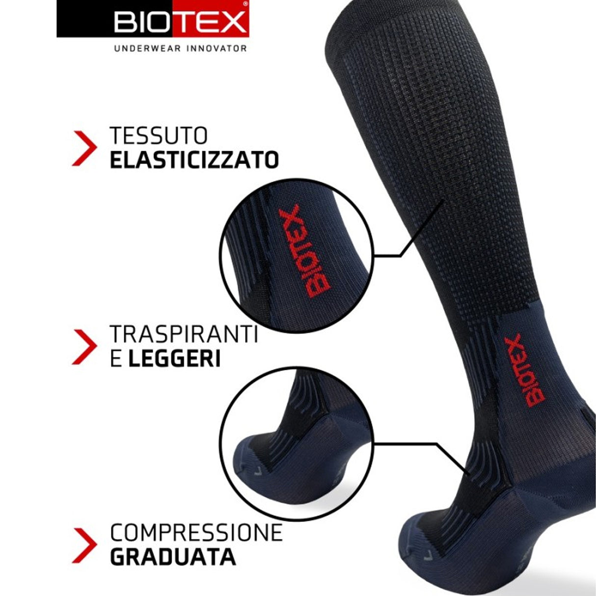 Calze Biotex Compression 3D - Nero - N