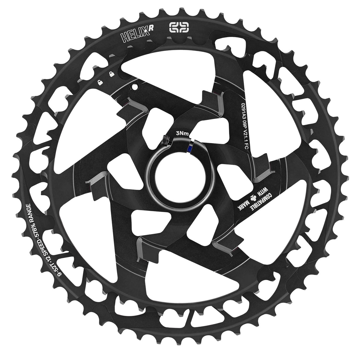 Cluster Ethirteen per cassetta Helix Race 12v 43-52T - Nero - M