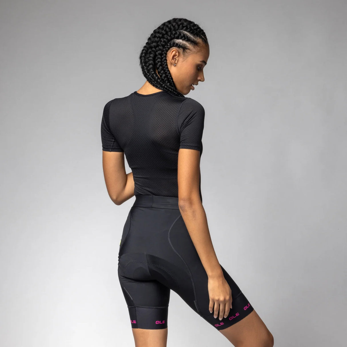 Pantaloncini donna Ale PR-E Strada 2.0 - Nero fucsia - O