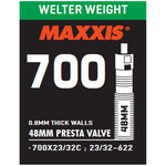 Camera d'aria Maxxis welter weight 700x23/32 - Presta 48 mm