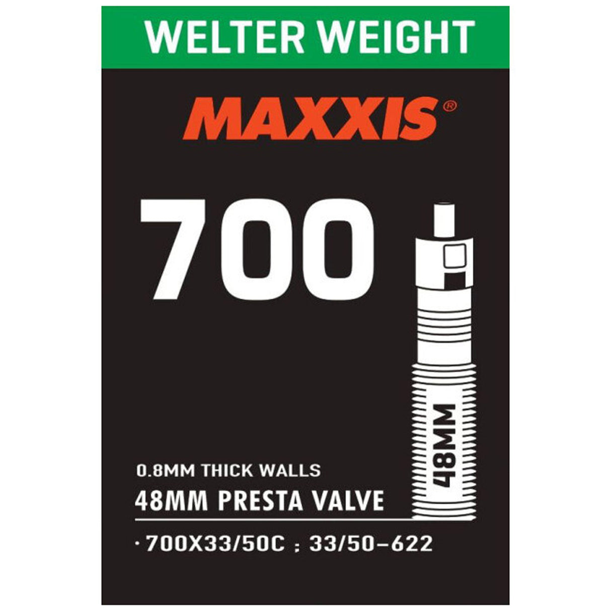 Camera d'aria Maxxis welter weight 700x33/50 - Presta 48 mm - A