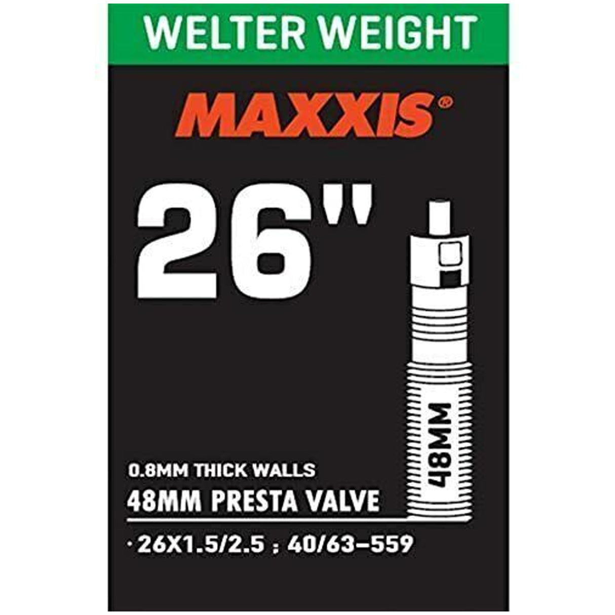 Camera d'aria Maxxis welter weight 26x1.5/2.5 - Presta 48 mm - G