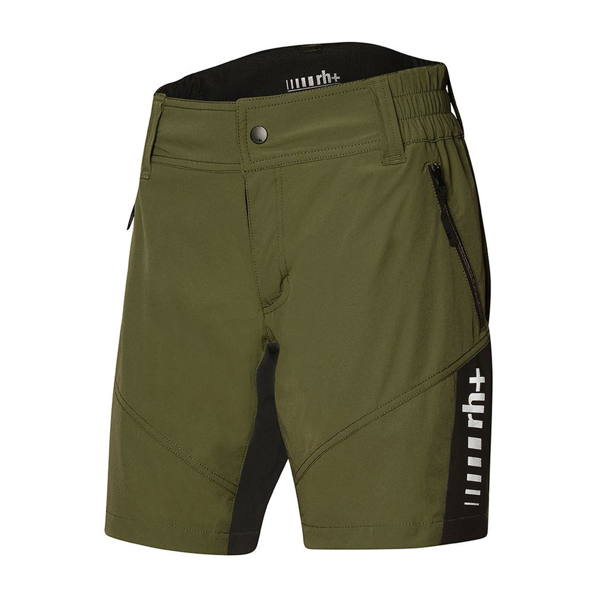 Pantaloni corti donna MTB Rh+ - Verde nero - M