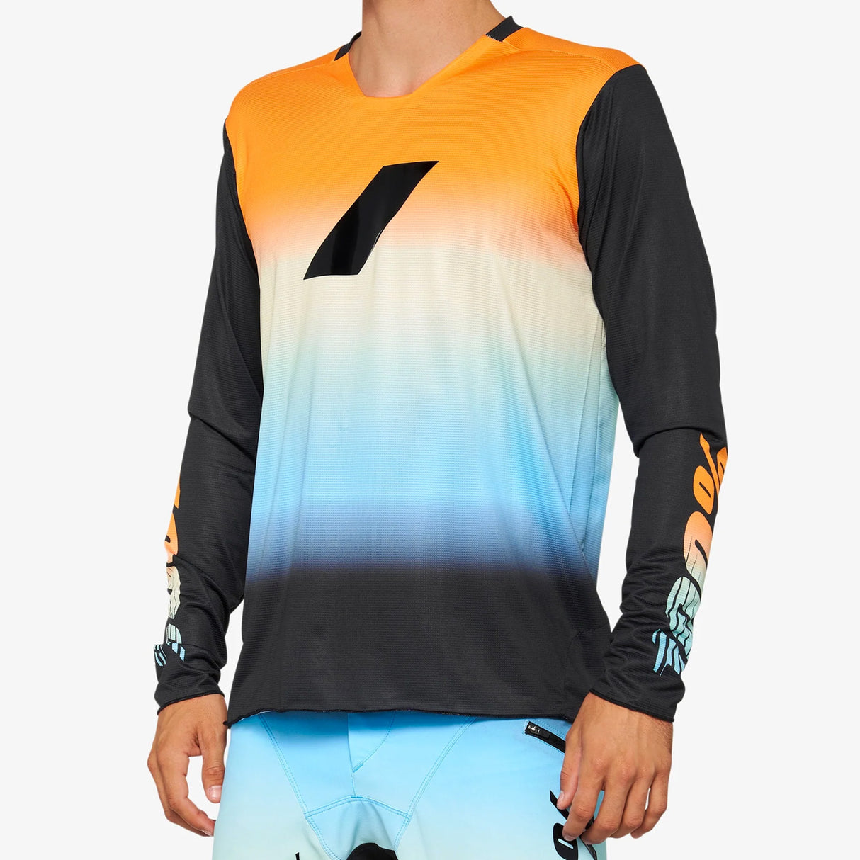 Maglia maniche lunghe 100% R-Core X LE - Arancio azzurro - L