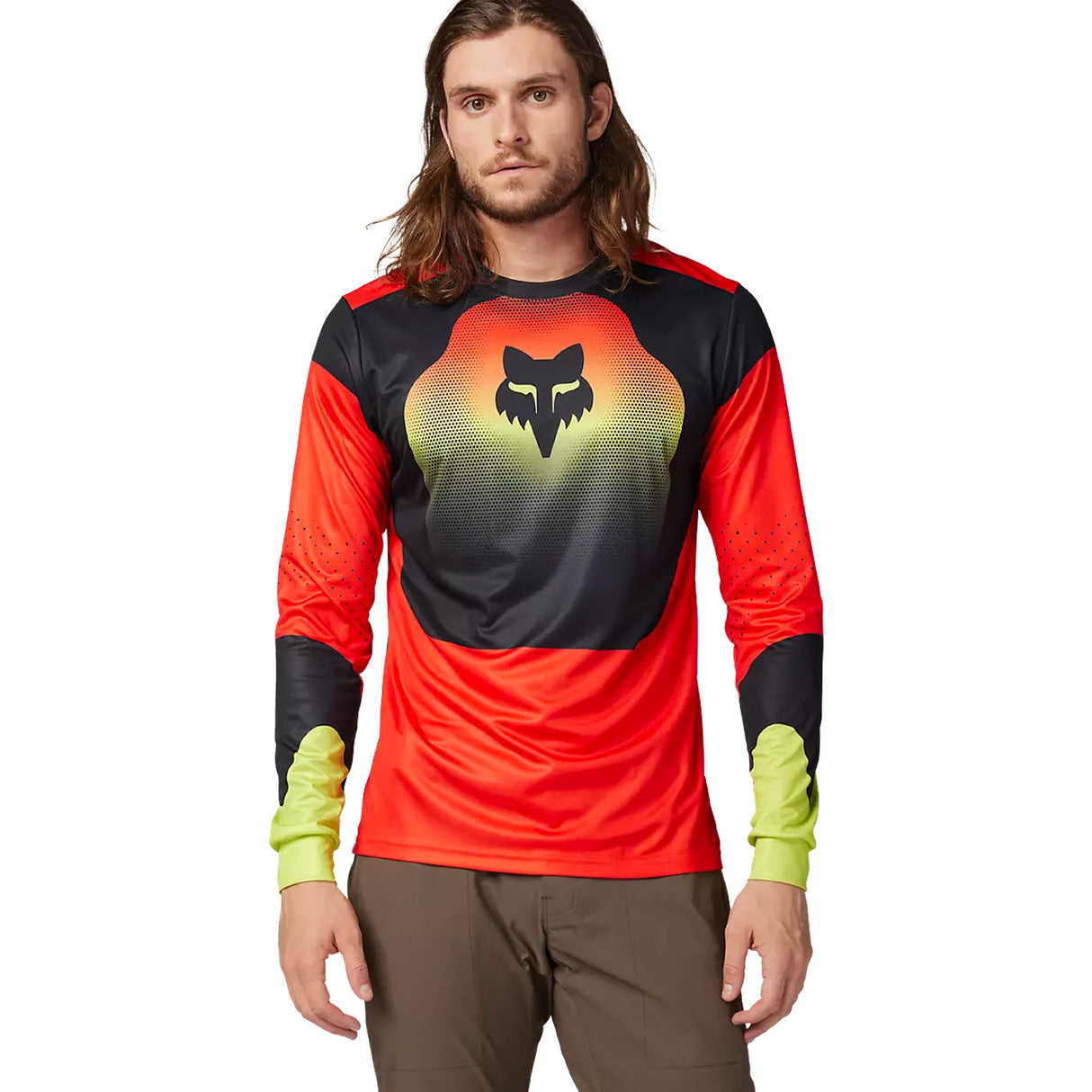 Maglia maniche lunghe Fox Ranger Revise - Rosso giallo - I