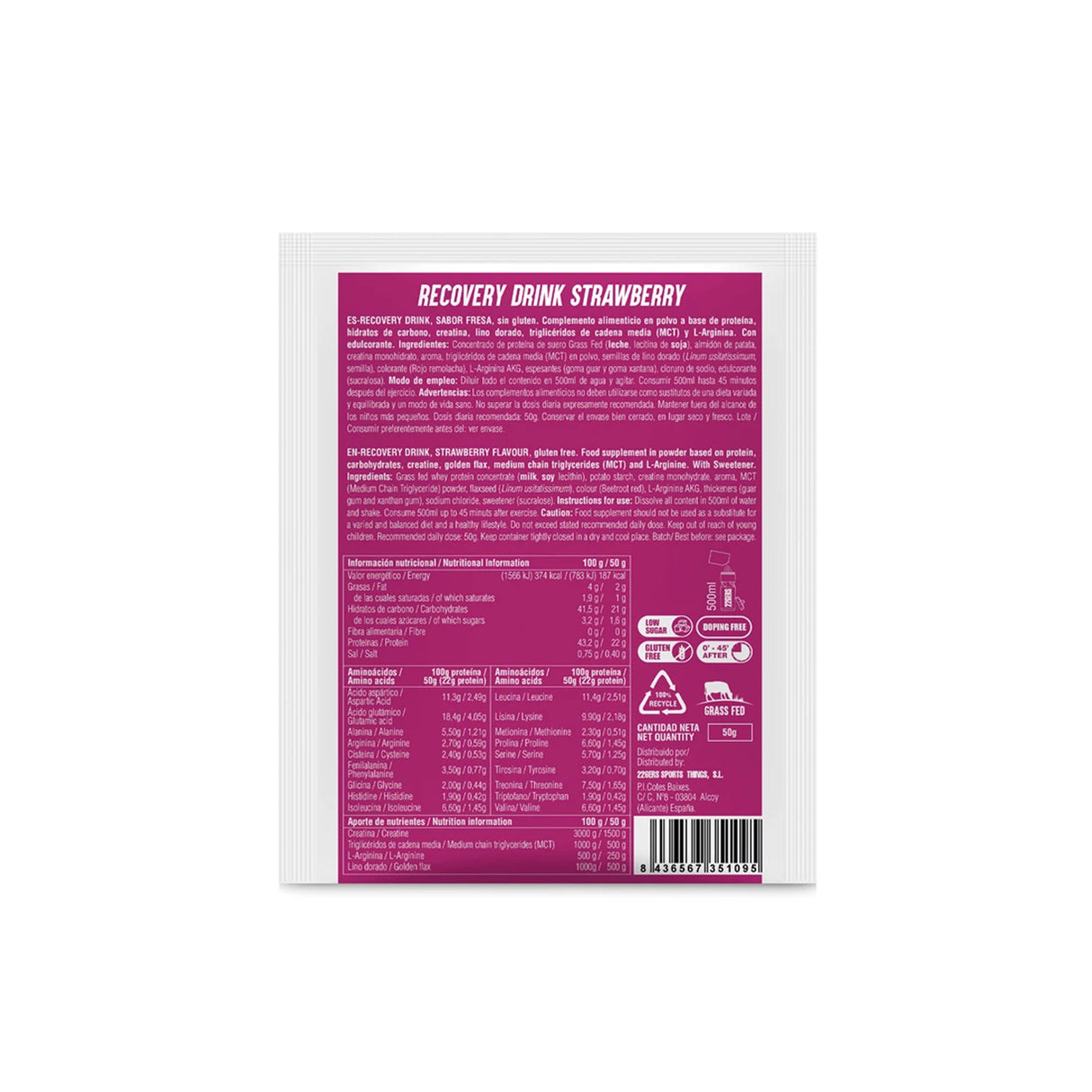 226ERS Recovery drink 50g - Fragola - P