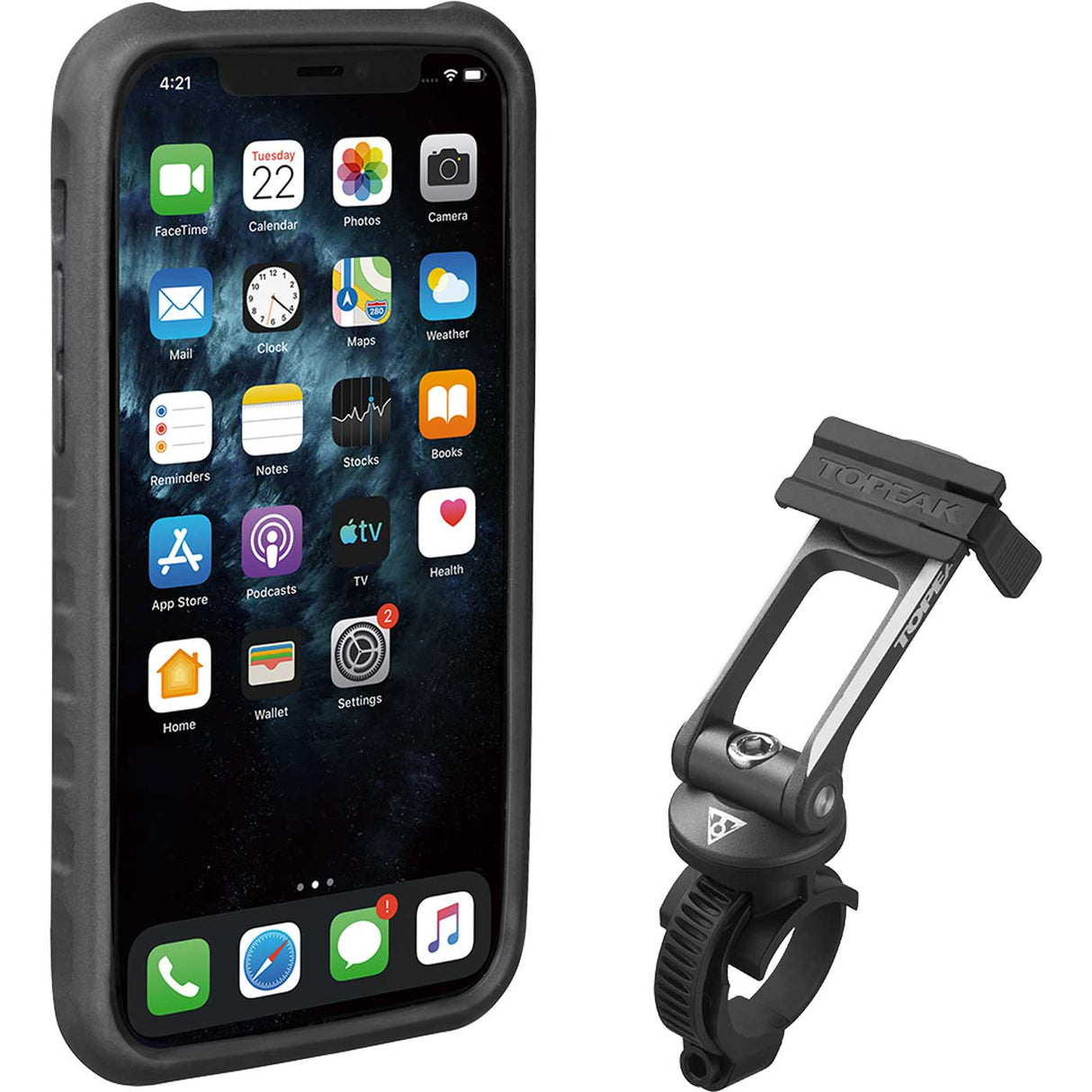 Custodia Topeak RideCase per iPhone 11 nera/grigia con supporto - F