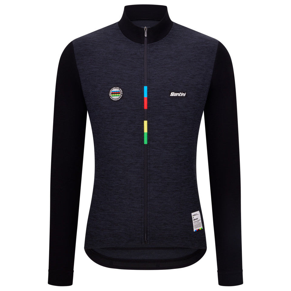 Maillot manga larga Santini UCI - Negro