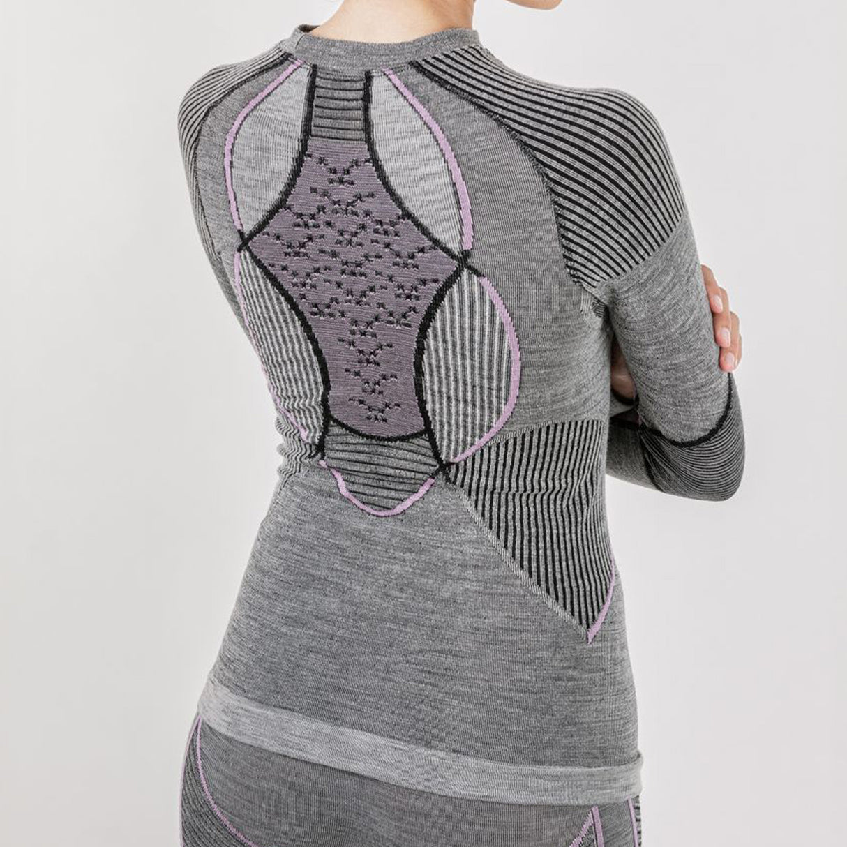 Maglia intima maniche lunghe donna X-Bionic Apani Merino 4.0 - Grigio rosa - B