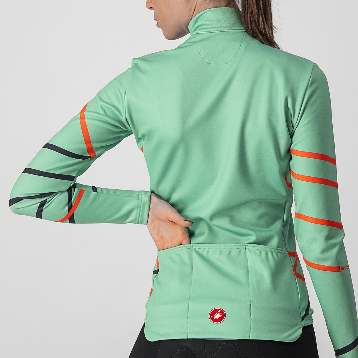 Maglia maniche lunghe donna Castelli Diagonal - Verde Acqua - N