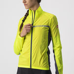 Castelli Squadra Stretch Woman jacket - Yellow Fluo