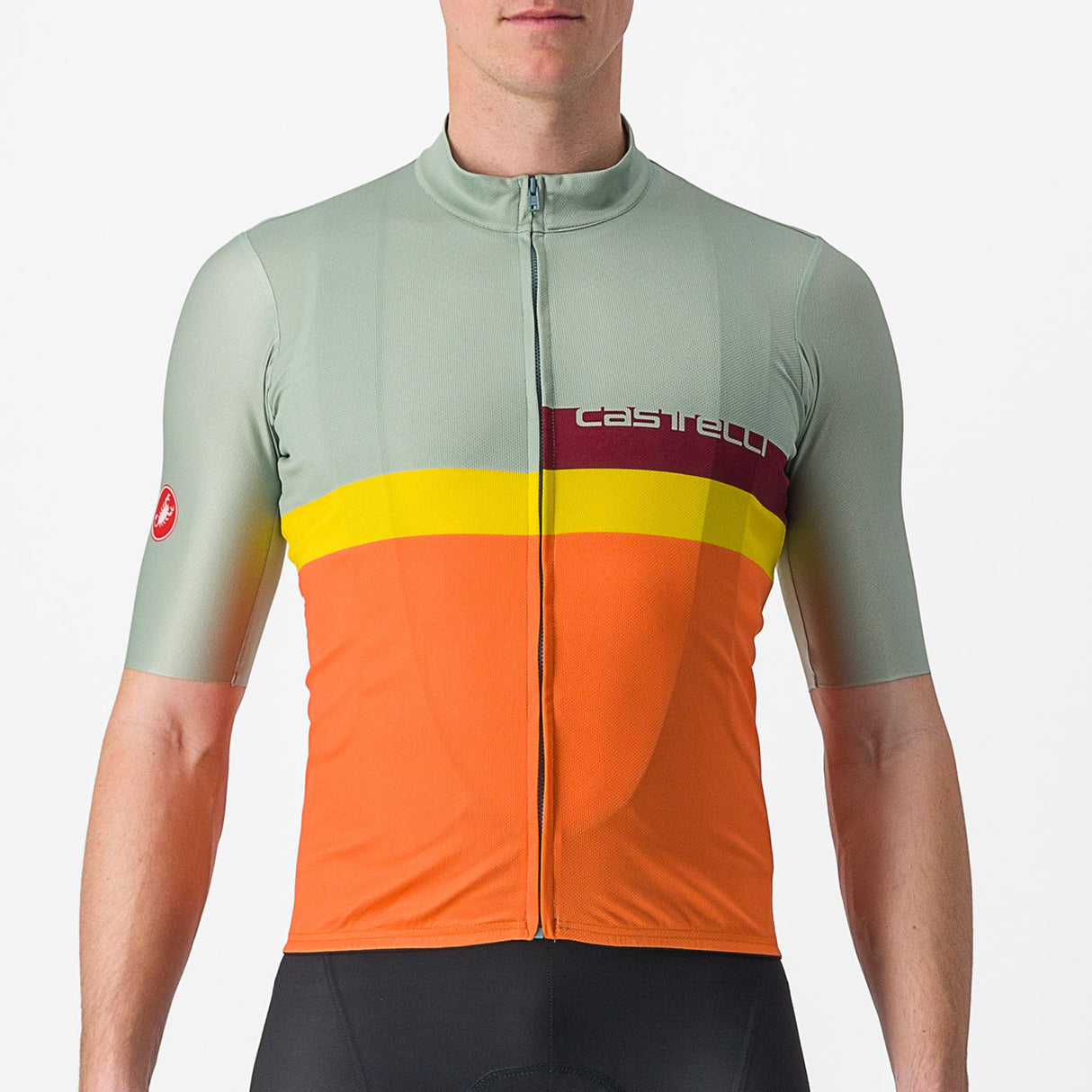 Maglia Castelli A Blocco - Verde arancio - O