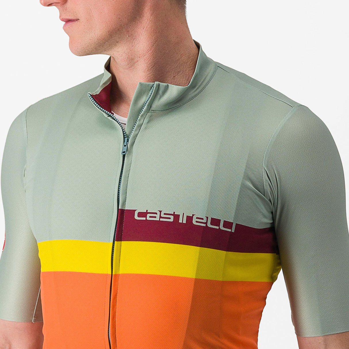 Maglia Castelli A Blocco - Verde arancio - Q