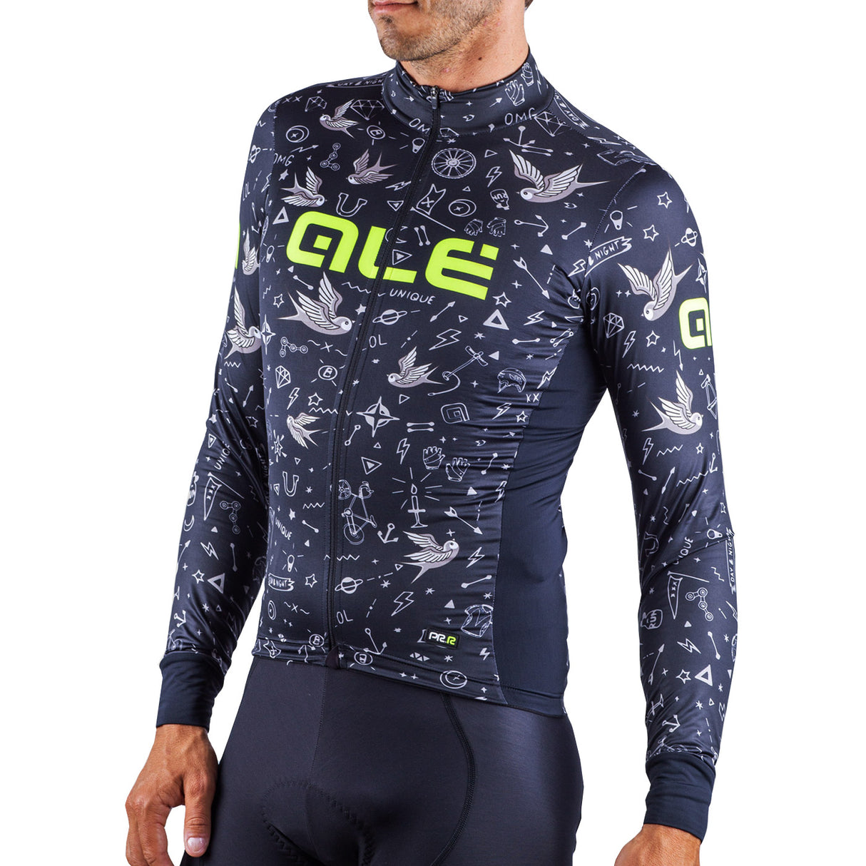 Maglia maniche lunghe Ale PRR Versilia - Nero