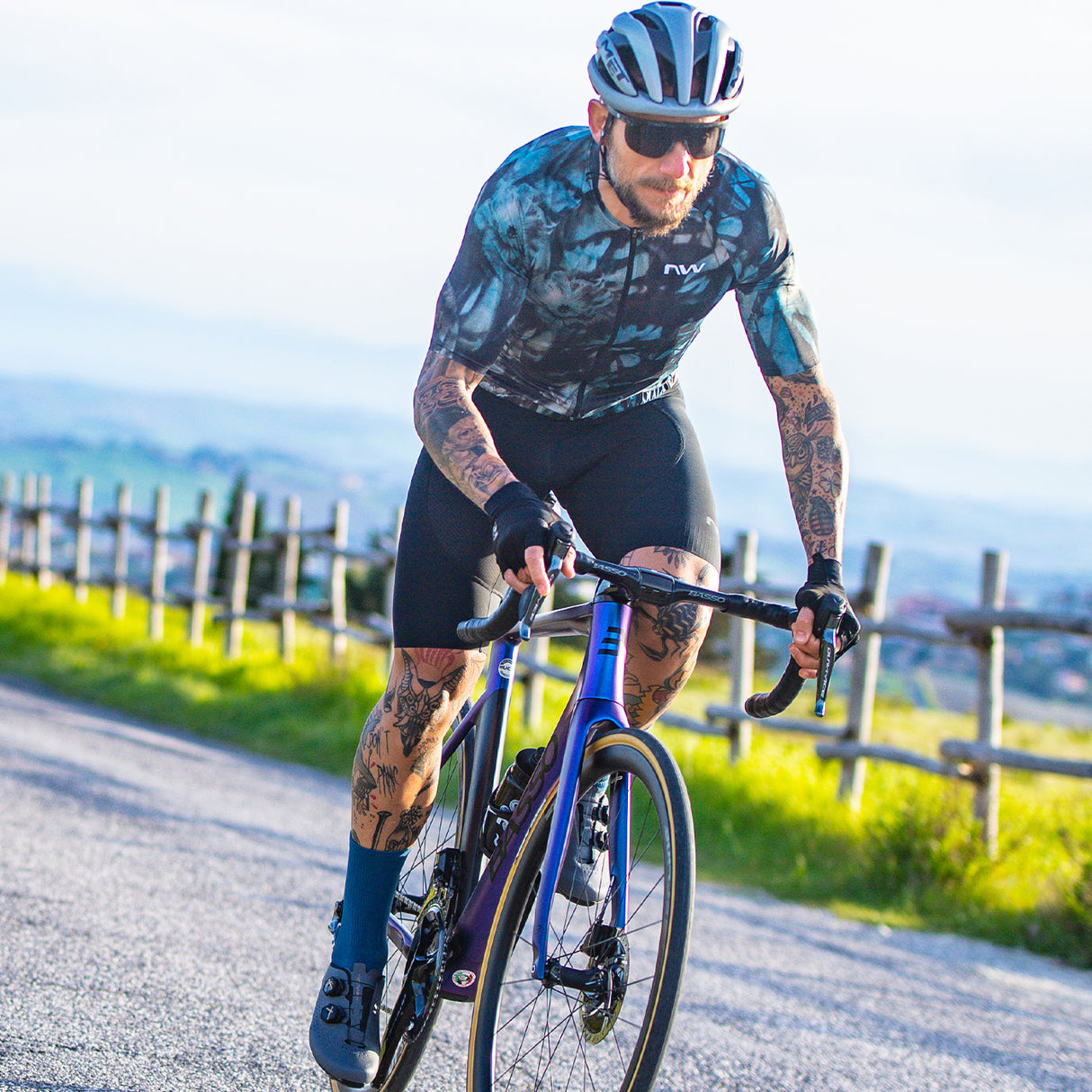 Maglia Northwave Blade Flower - Blu - Q