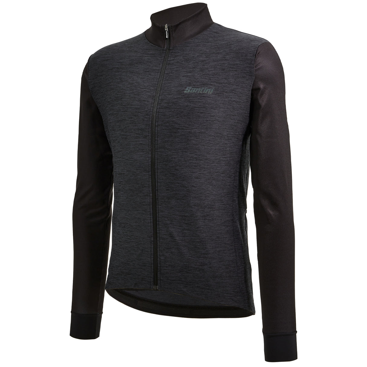 Maglia maniche lunghe Santini Colore Puro - Nero - H