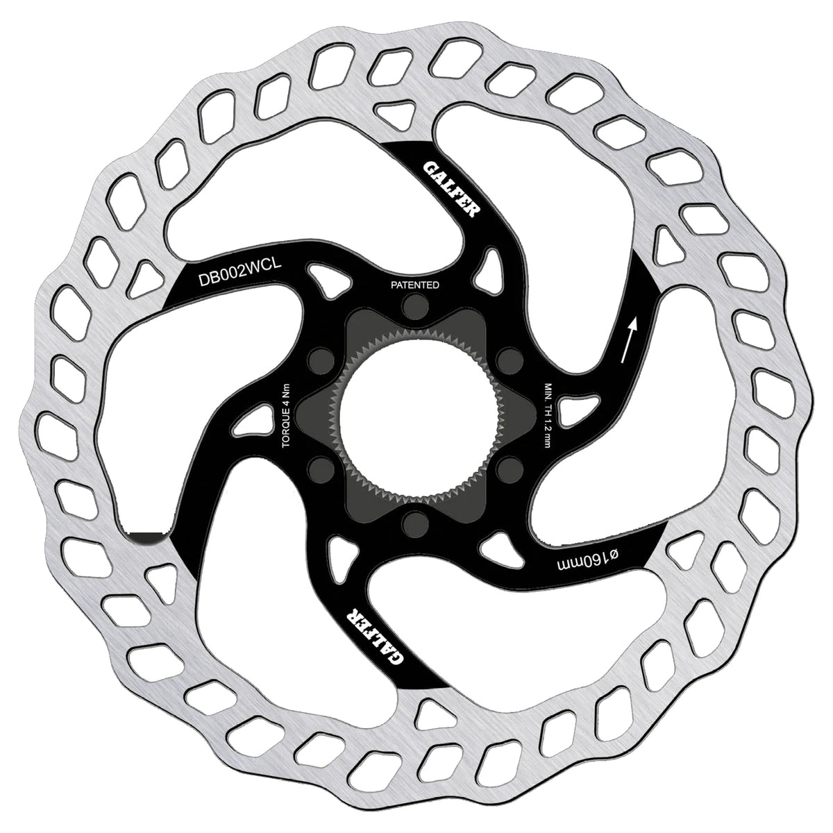 Galfer MTB/E-Bike Disc Wave 180 x 2 mm, per adulti Unisex, Nero, STANDAR