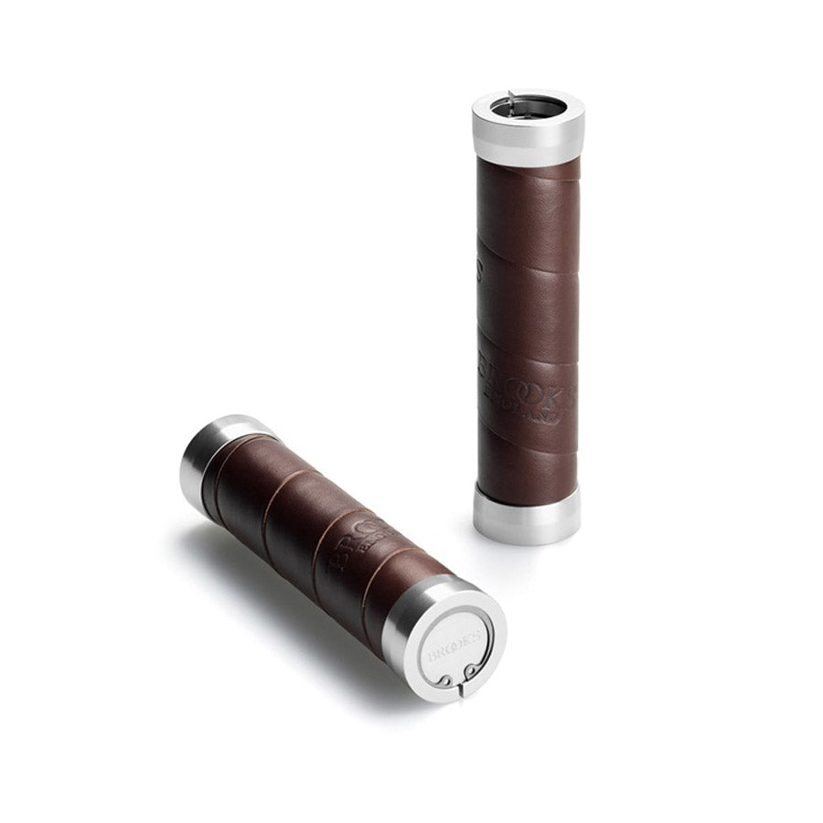 Manopole Brooks Slender Leather 130mm - Marrone