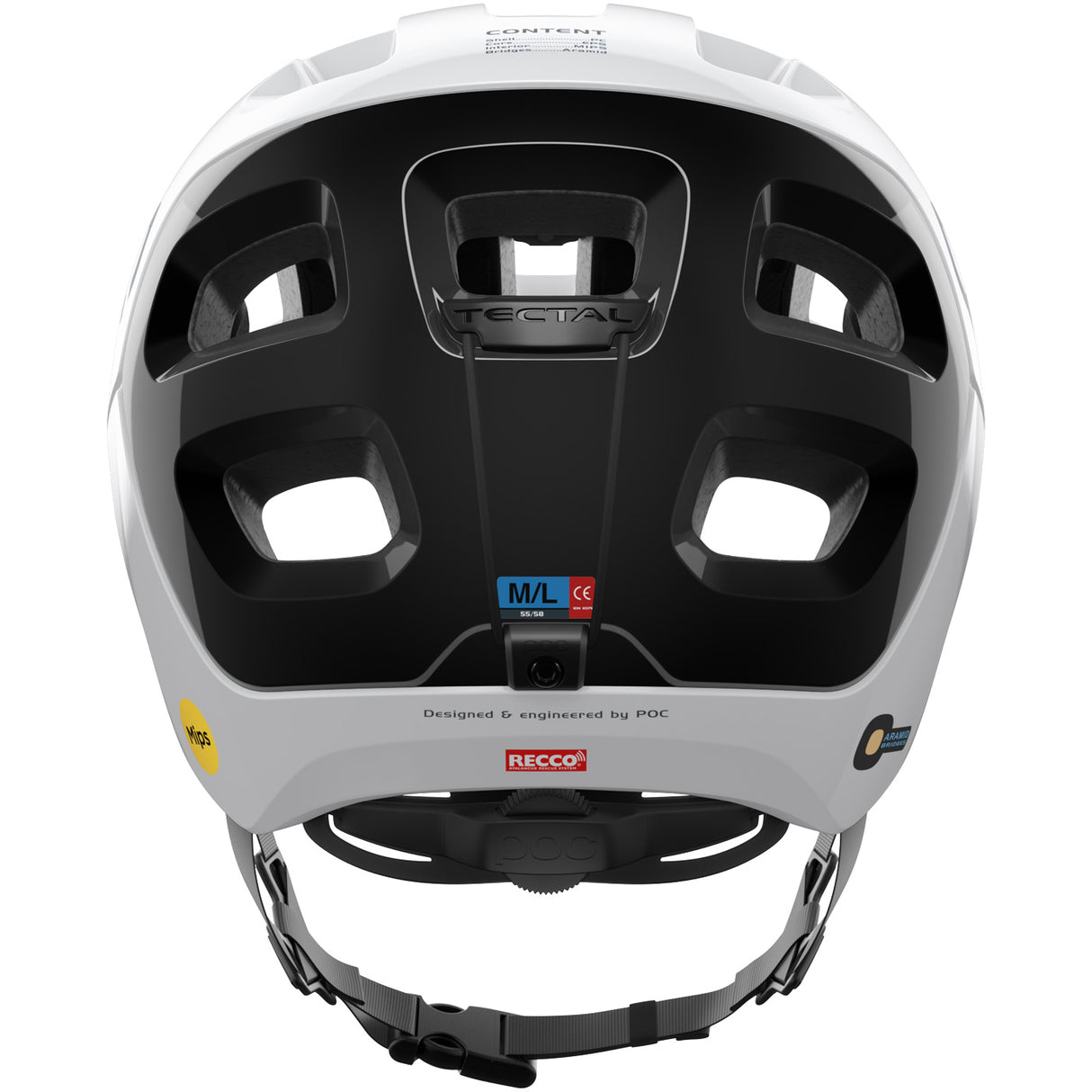 Casco Poc Tectal Race Mips - Bianco nero - P