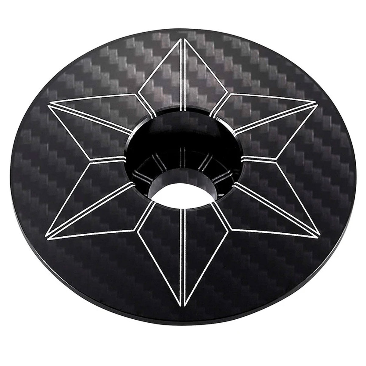 Tappo serie sterzo Supacaz Star Capz Laser carbon - Nero