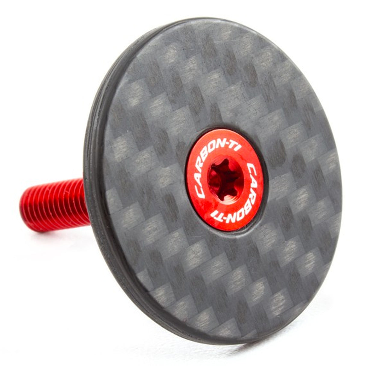 Tappo serie sterzo Carbon-Ti X-Cap Carbon Matte - Red - A