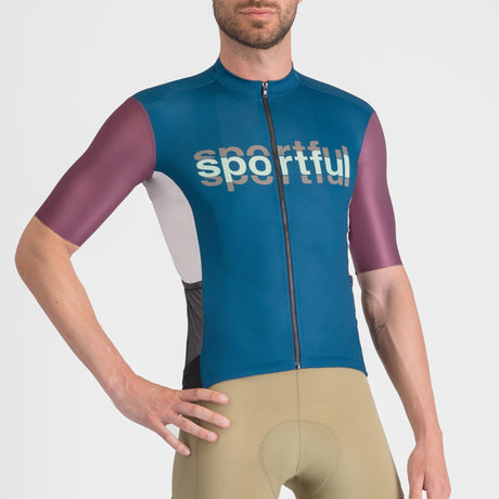 Maglia Sportful Supergiara Logo - Petrolio - C