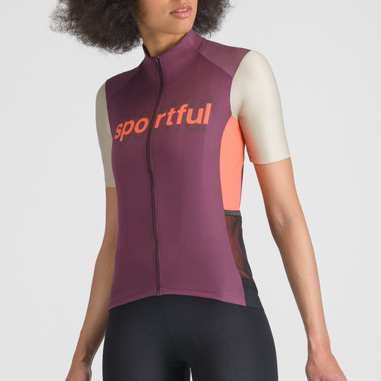Maillot femme Sportful Supergiara Logo - Bordeaux