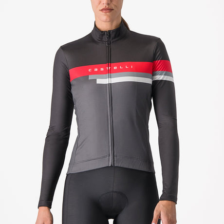 Maglia donna maniche lunghe Castelli Tornare - Grigio - E
