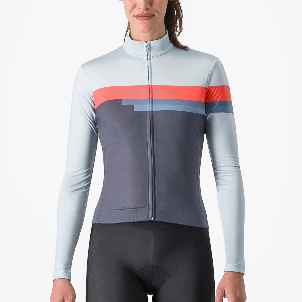Maglia donna maniche lunghe Castelli Tornare - Blu - P