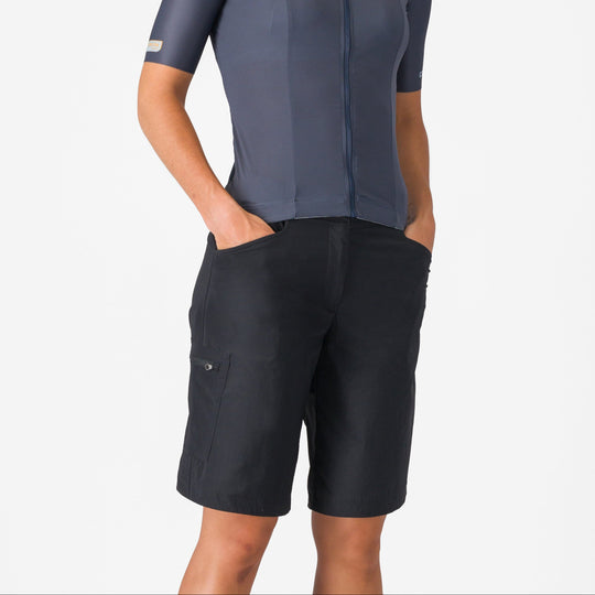 Shorts femme Castelli Unlimited Adventure Baggy - Noir