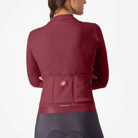 Maglia donna maniche lunghe Castelli Espresso Thermal - Bordeaux - G