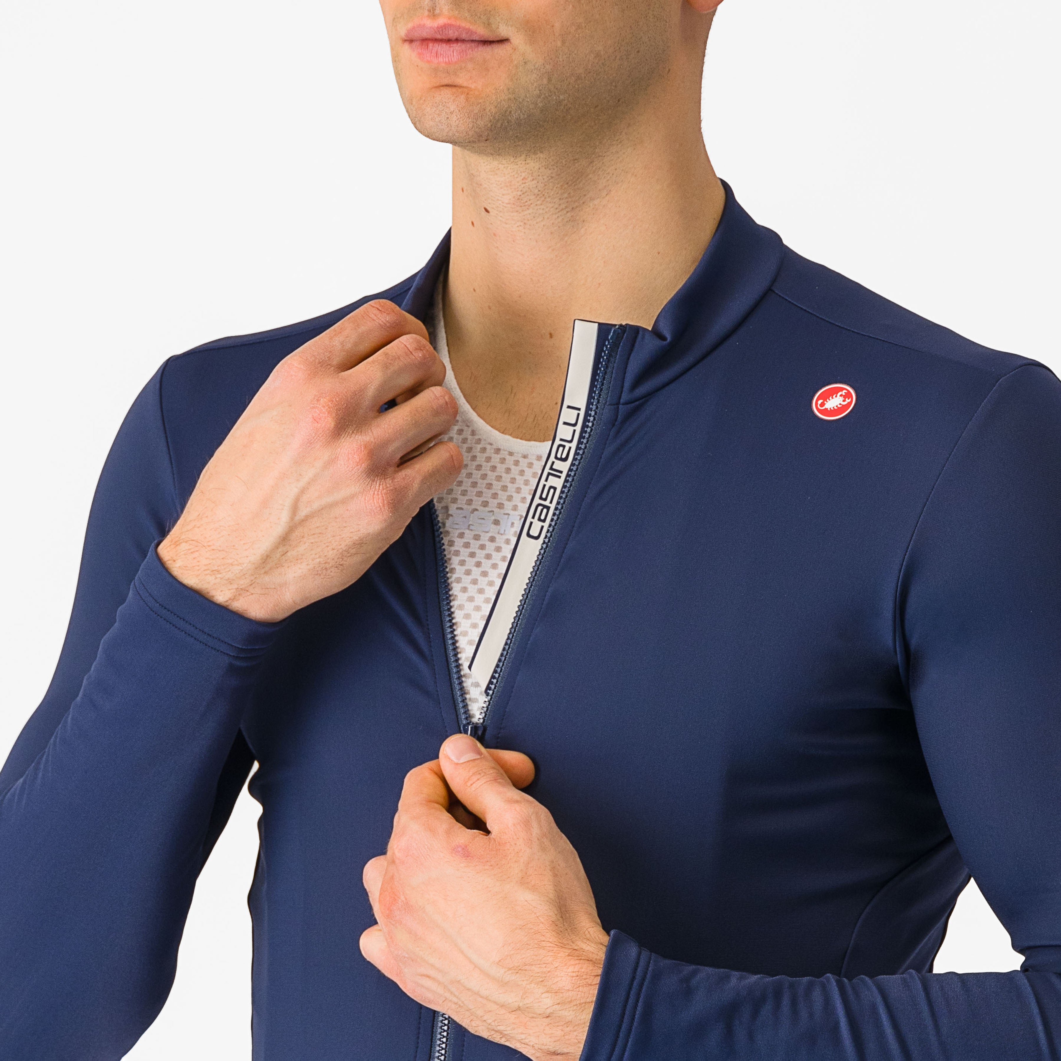 Maglia maniche lunghe Castelli Espresso Thermal - Blu - E
